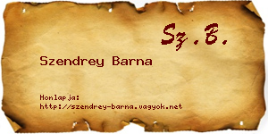 Szendrey Barna névjegykártya