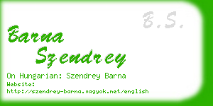 barna szendrey business card